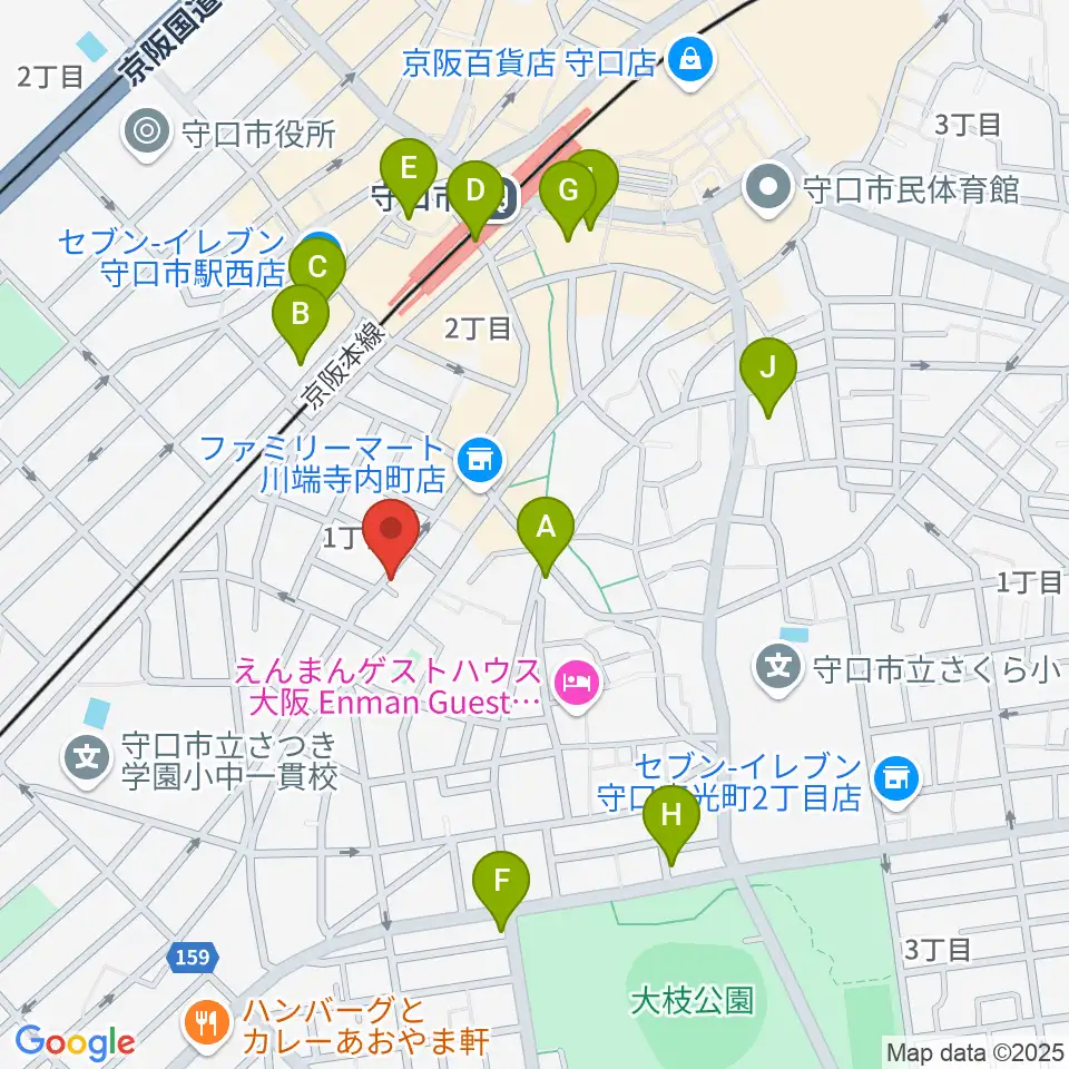 リズミックス音楽教室周辺のカフェ一覧地図