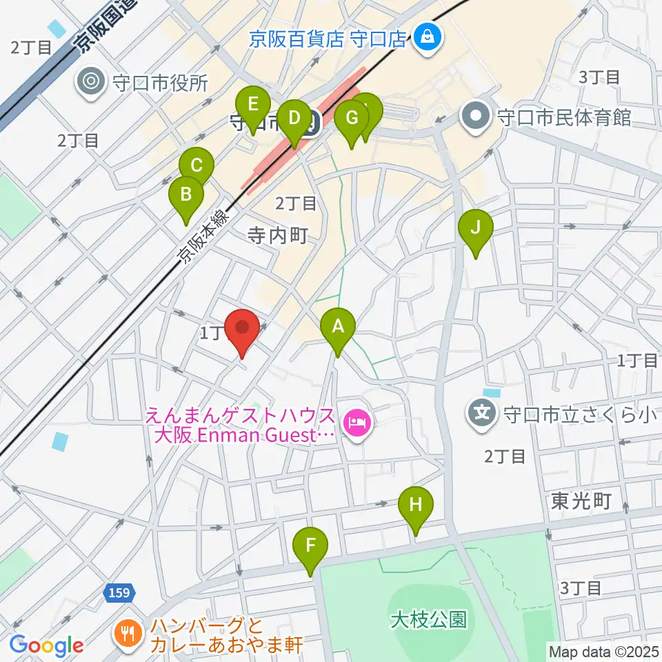 リズミックス音楽教室周辺のカフェ一覧地図