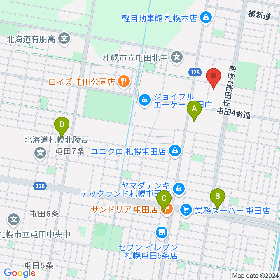 屯田センター ヤマハミュージック周辺のカフェ一覧地図