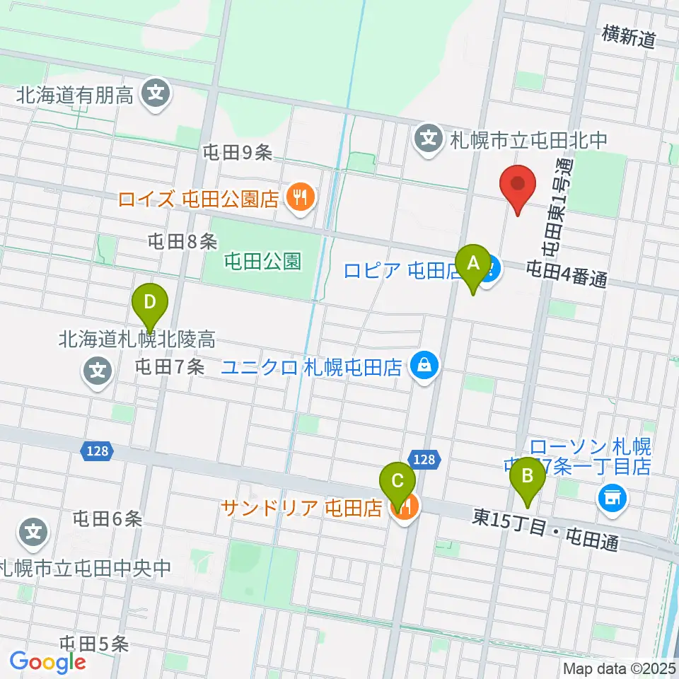 屯田センター ヤマハミュージック周辺のカフェ一覧地図