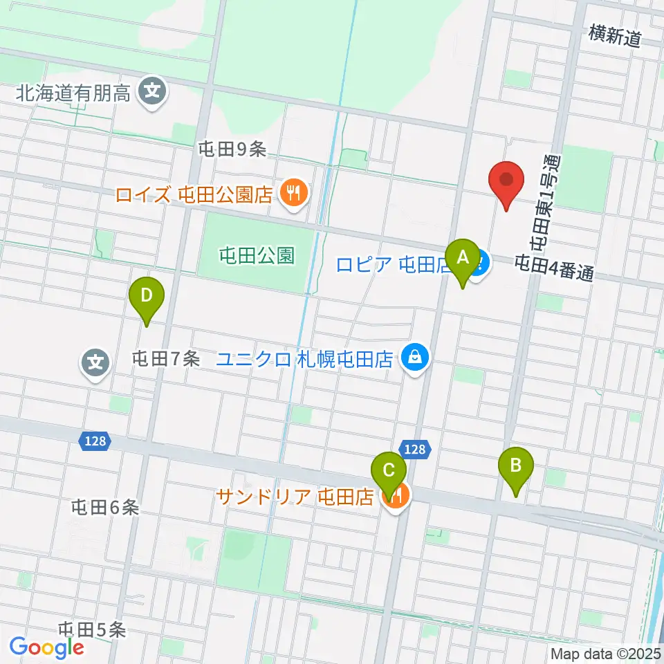 屯田センター ヤマハミュージック周辺のカフェ一覧地図