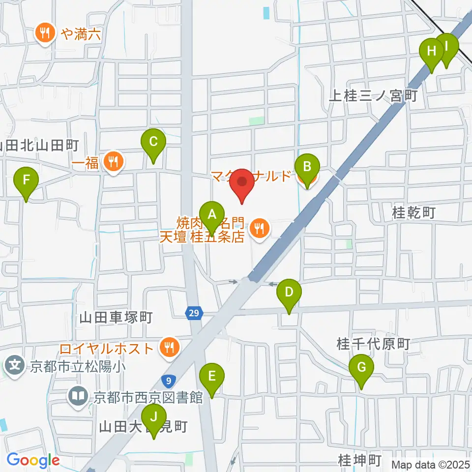京都市西文化会館ウエスティ周辺のカフェ一覧地図