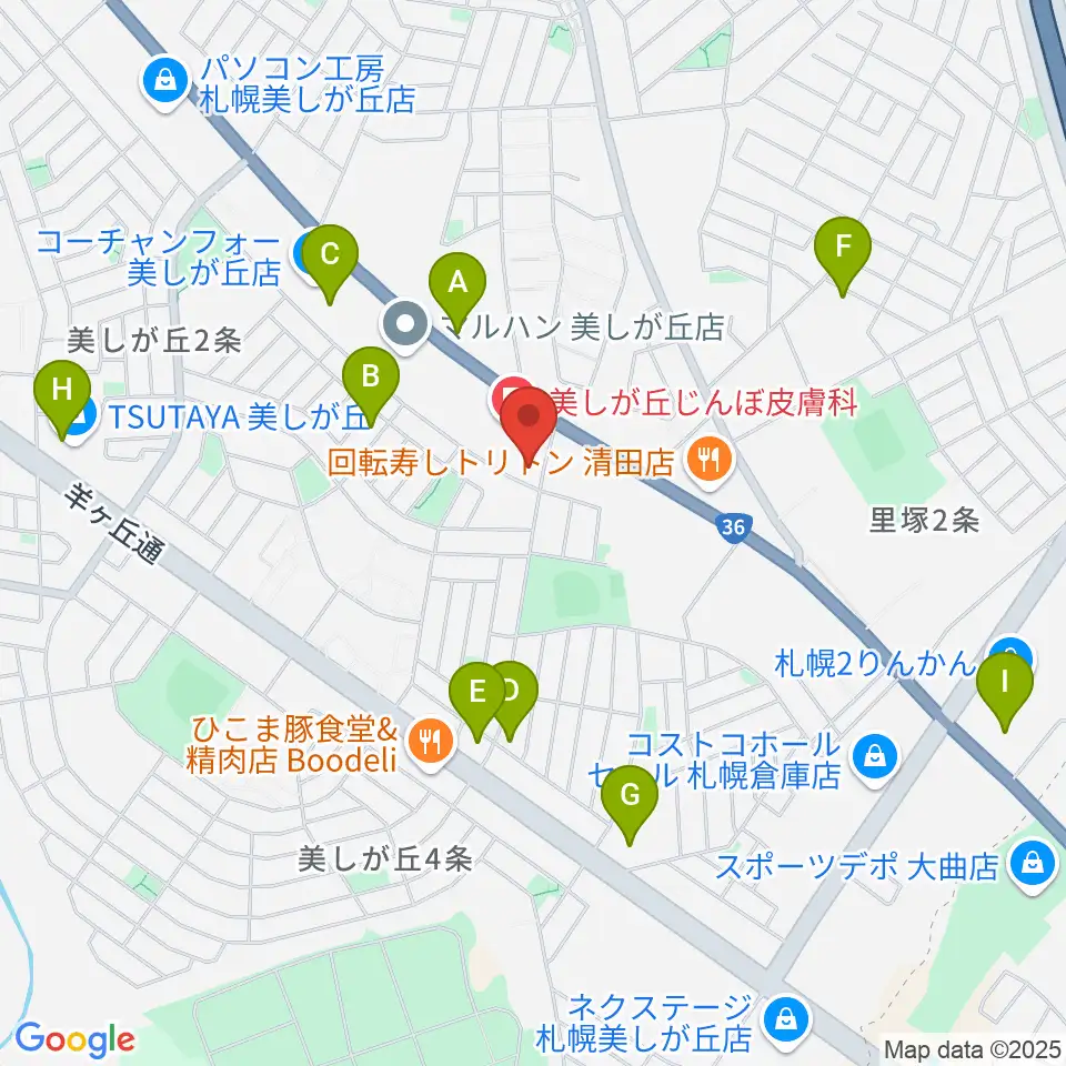 エルム楽器 美しが丘センター周辺のカフェ一覧地図
