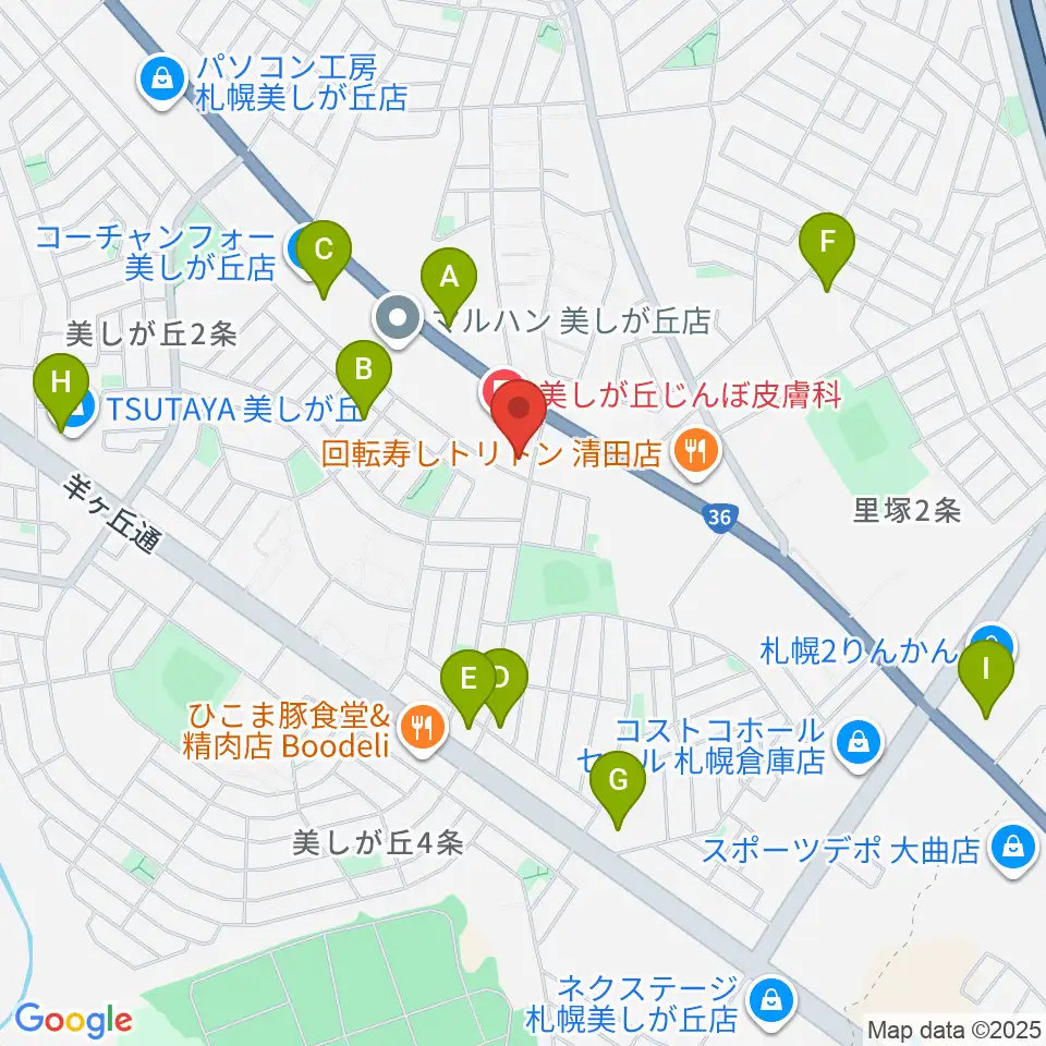 エルム楽器 美しが丘センター周辺のカフェ一覧地図
