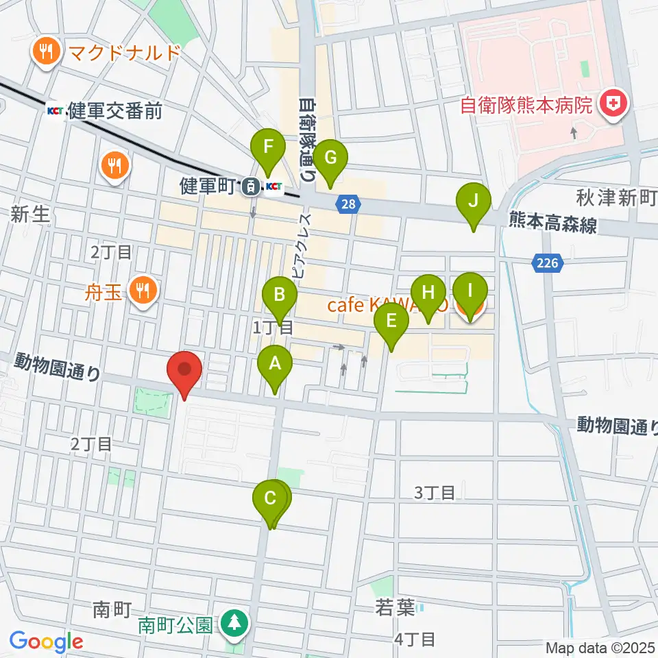 カンタービレホール周辺のカフェ一覧地図