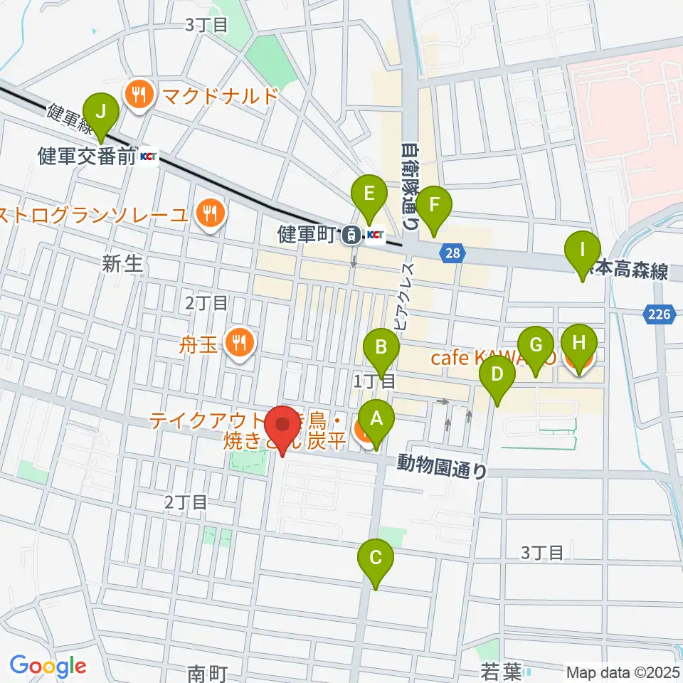 カンタービレホール周辺のカフェ一覧地図