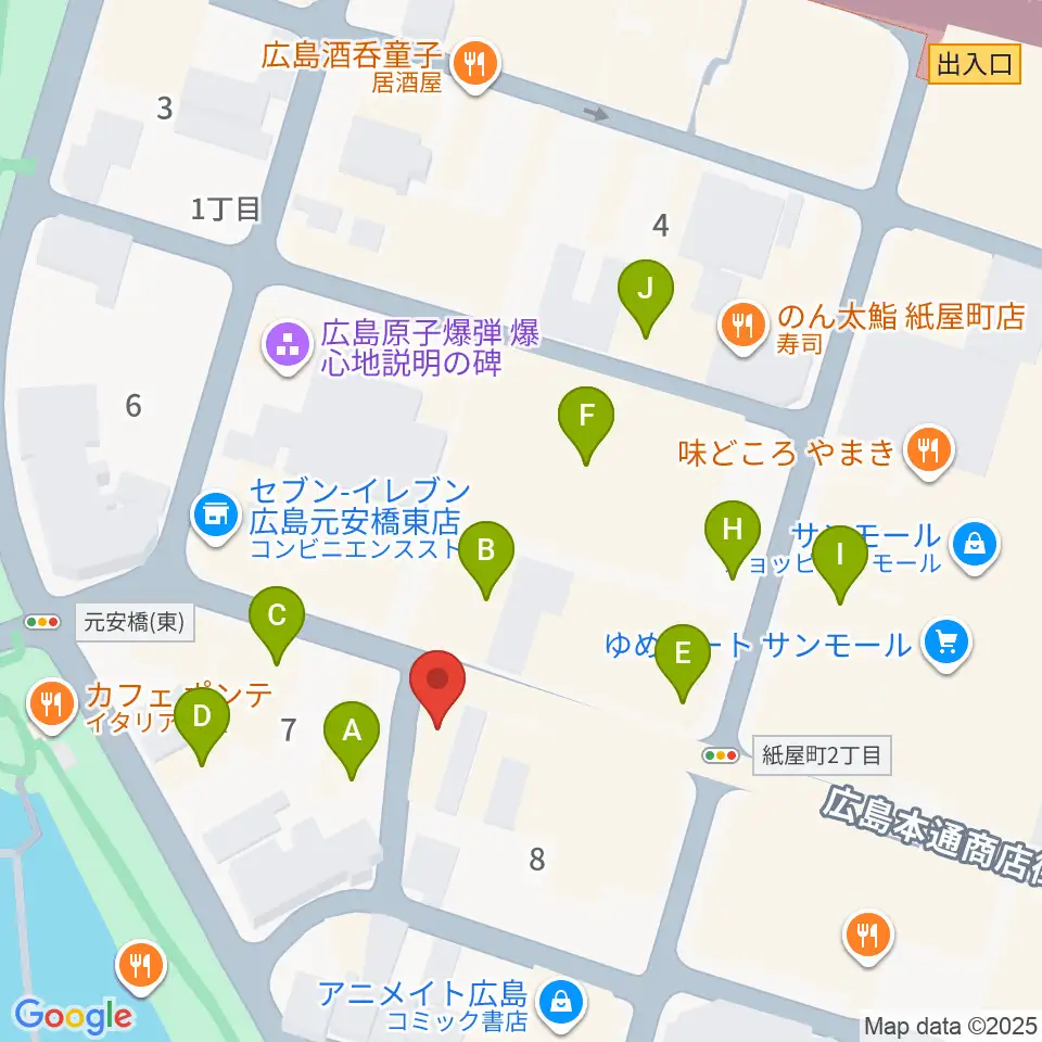 木定楽器店周辺のカフェ一覧地図