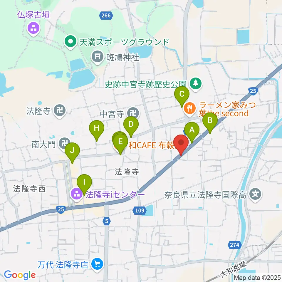 ピアノ工房ジークレフ周辺のカフェ一覧地図