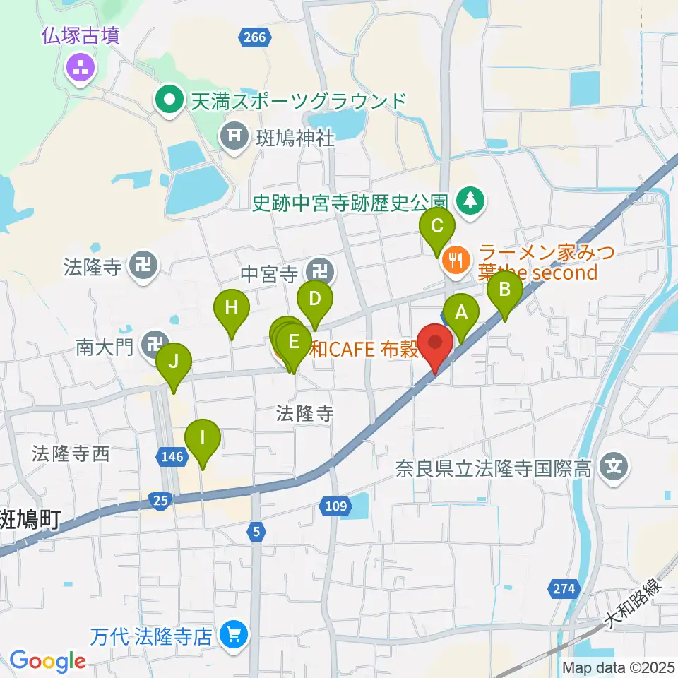 ピアノ工房ジークレフ周辺のカフェ一覧地図