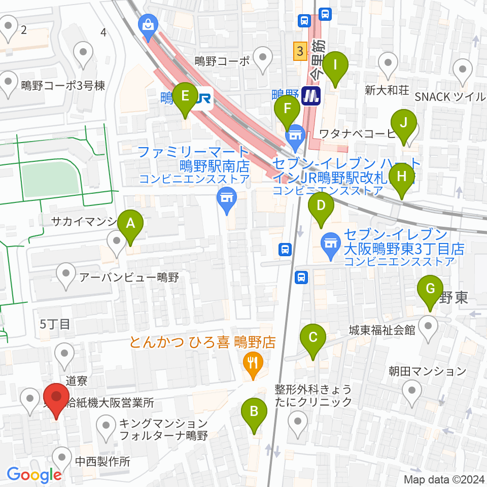 音楽教室きじばとの家周辺のカフェ一覧地図