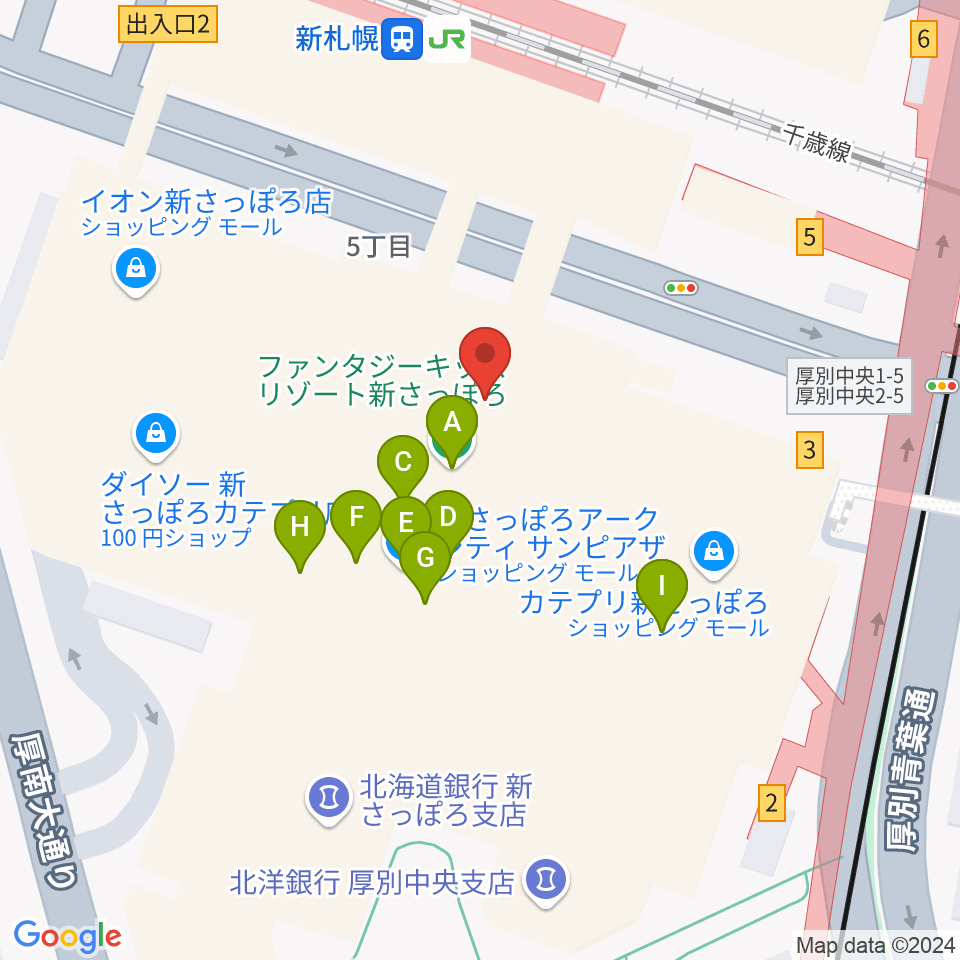 サンピアザセンター ヤマハミュージック周辺のカフェ一覧地図