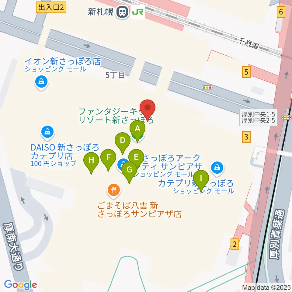 サンピアザセンター ヤマハミュージック周辺のカフェ一覧地図