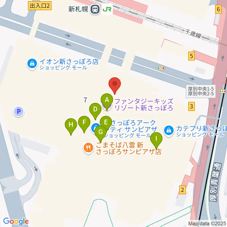 サンピアザセンター ヤマハミュージック周辺のカフェ一覧地図