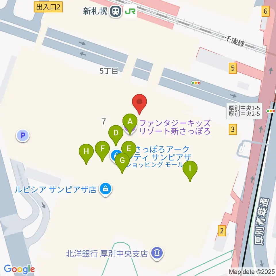 サンピアザセンター ヤマハミュージック周辺のカフェ一覧地図