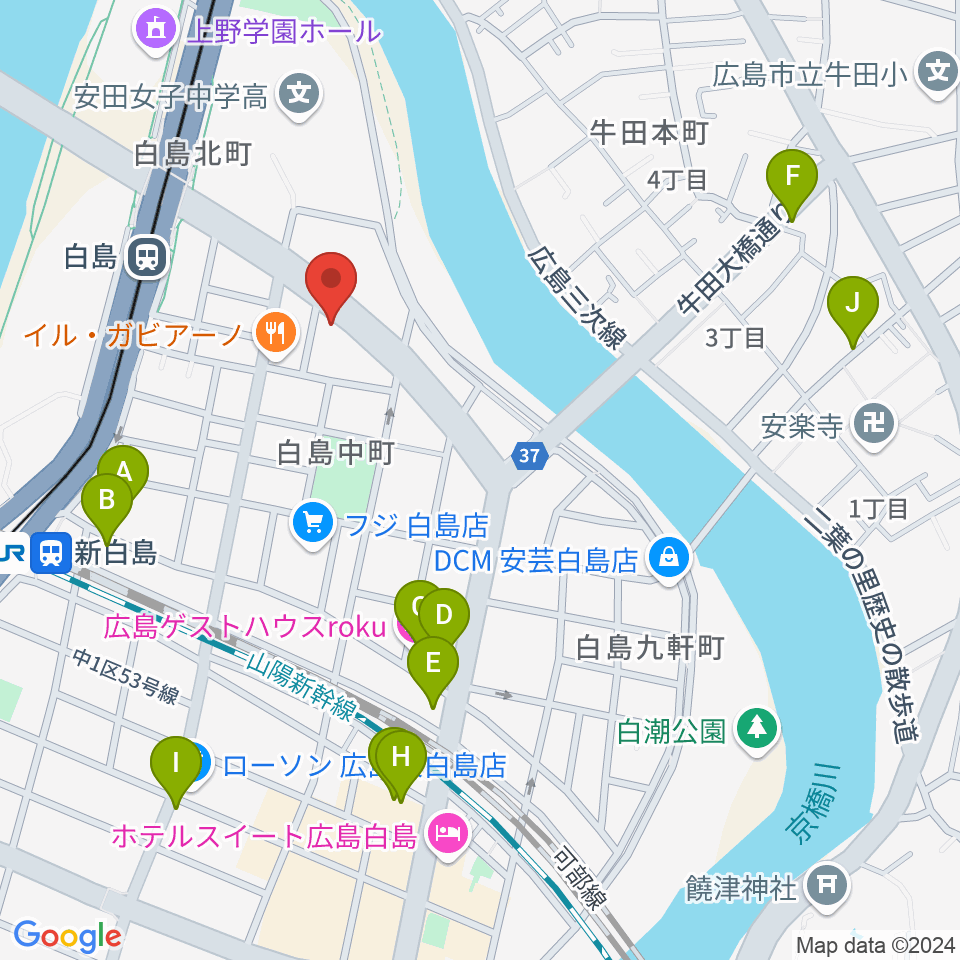 昌和楽器音楽教室周辺のカフェ一覧地図