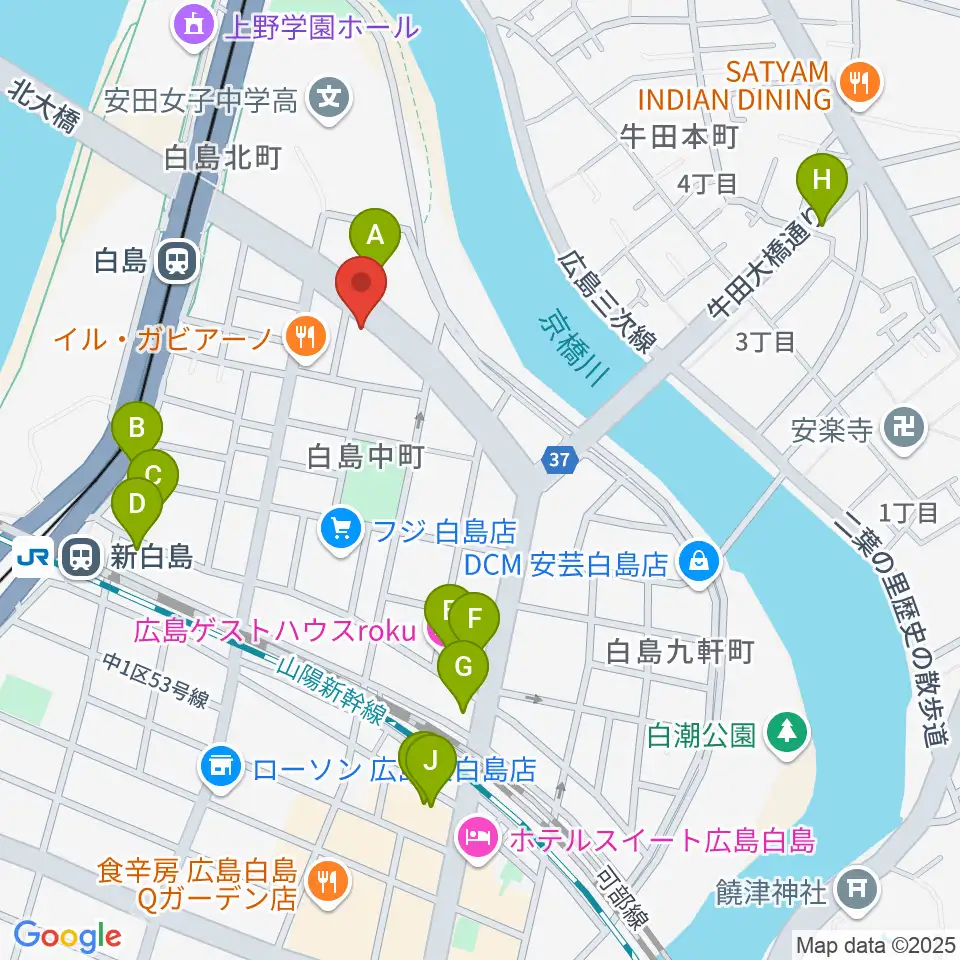 昌和楽器音楽教室周辺のカフェ一覧地図