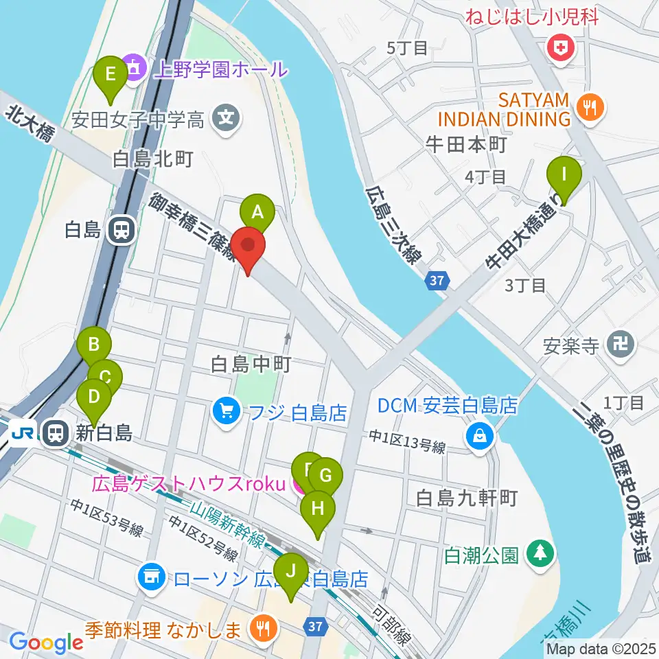 昌和楽器音楽教室周辺のカフェ一覧地図