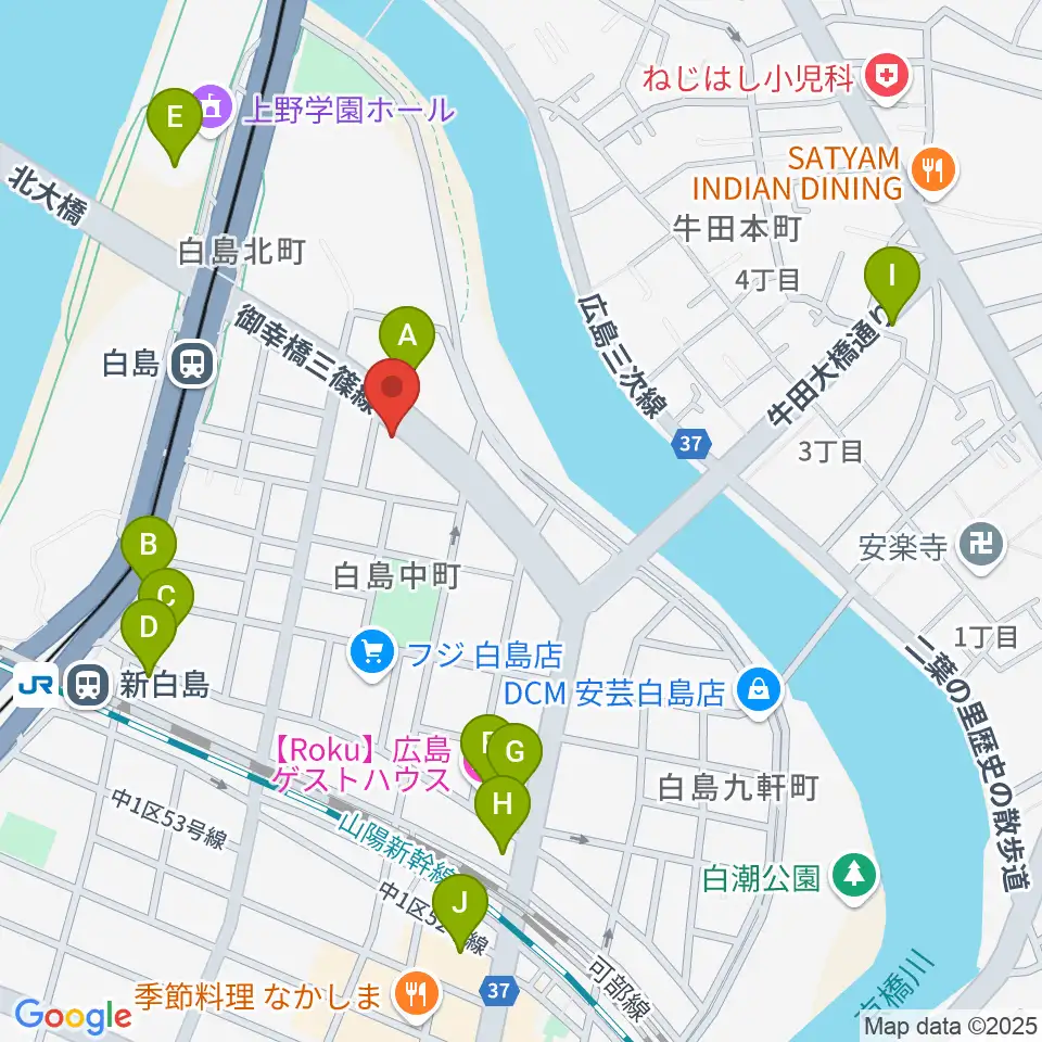 昌和楽器音楽教室周辺のカフェ一覧地図