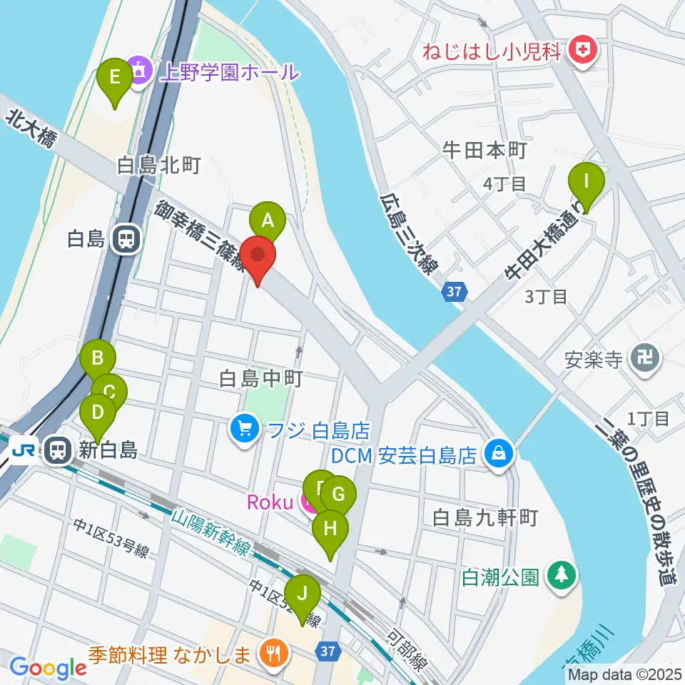 昌和楽器音楽教室周辺のカフェ一覧地図