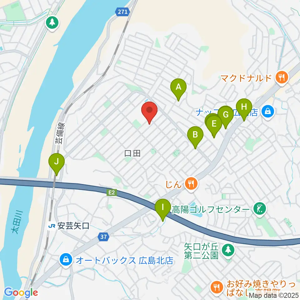 ミュージックウィング広島音楽教室周辺のカフェ一覧地図