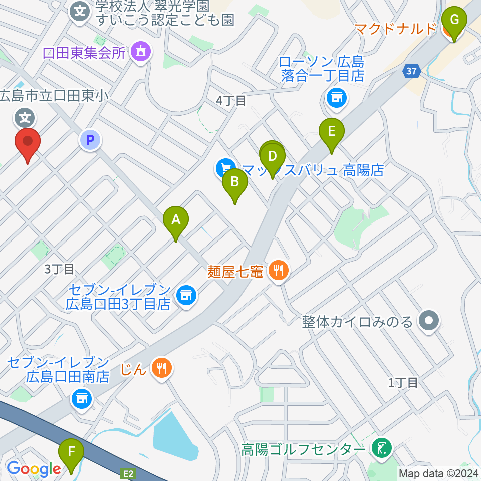 リトミック研究センター広島第一支局周辺のカフェ一覧地図