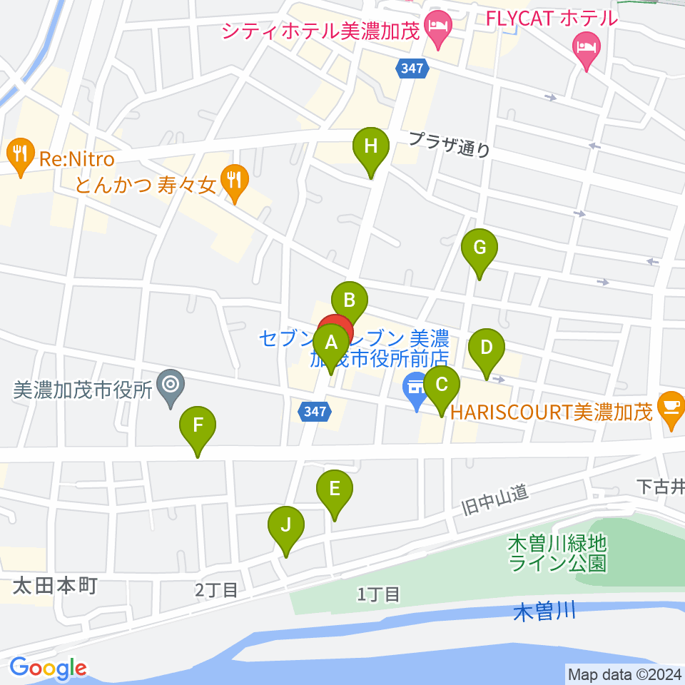 加茂ブラザーミュージックセンター周辺のカフェ一覧地図