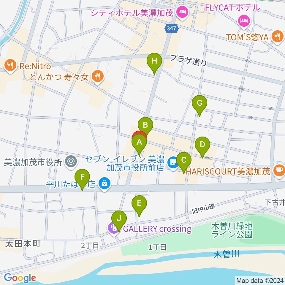 加茂ブラザーミュージックセンター周辺のカフェ一覧地図