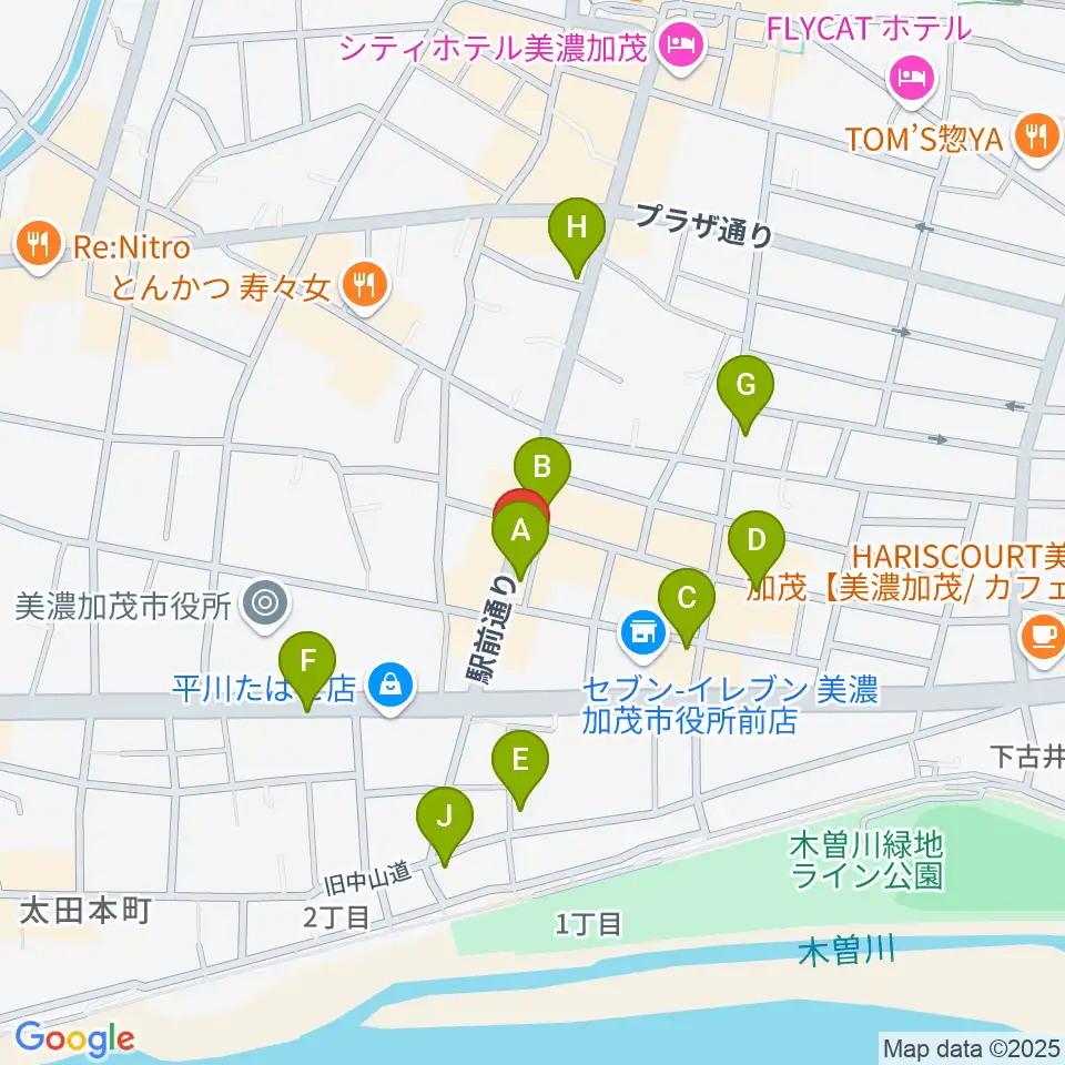加茂ブラザーミュージックセンター周辺のカフェ一覧地図