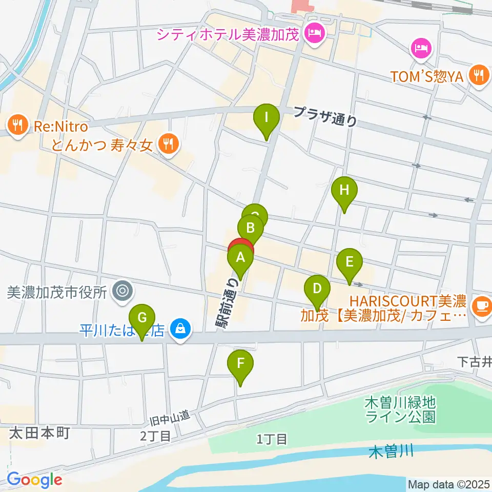 加茂ブラザーミュージックセンター周辺のカフェ一覧地図