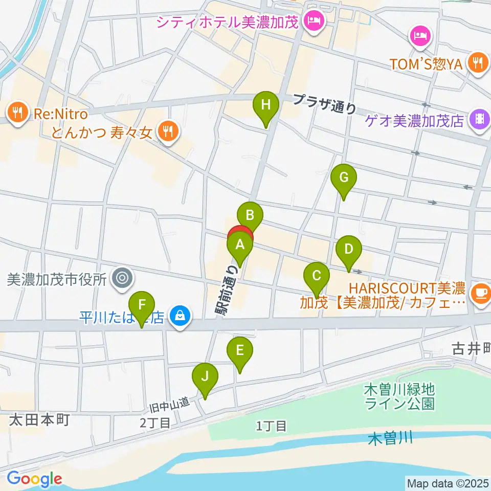 加茂ブラザーミュージックセンター周辺のカフェ一覧地図