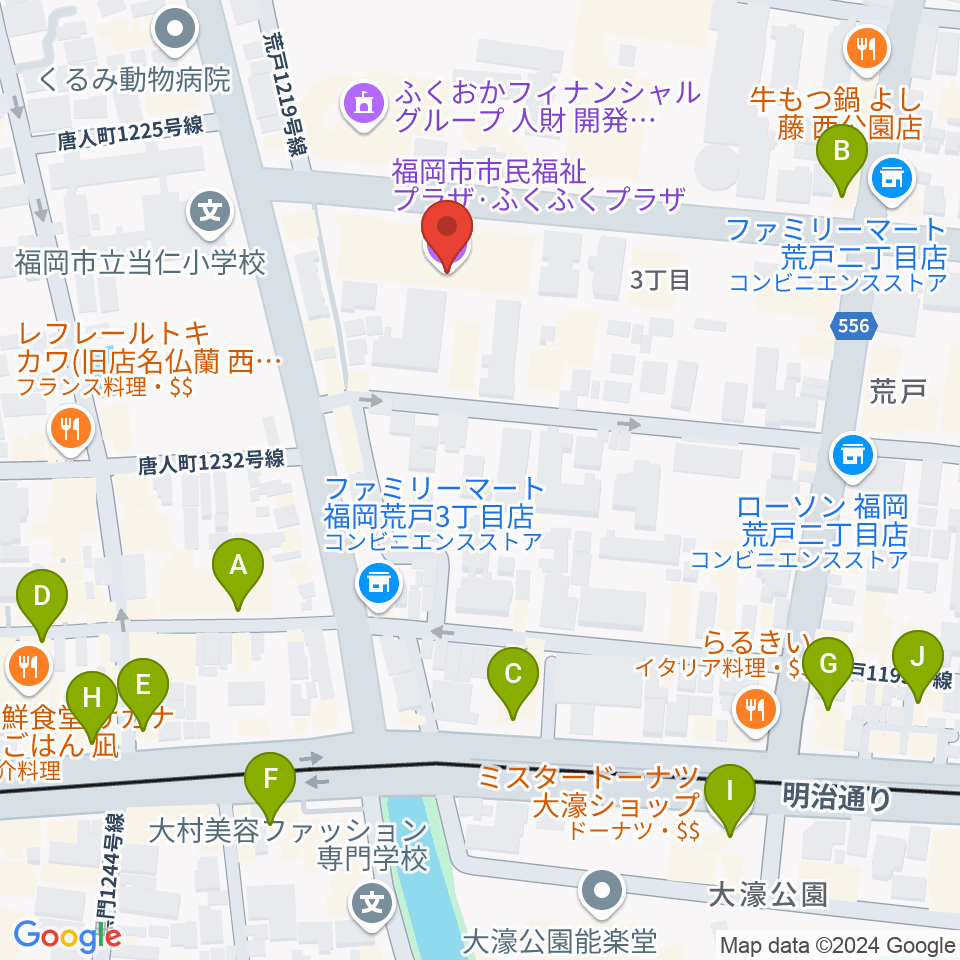 ふくふくプラザ周辺のカフェ一覧地図