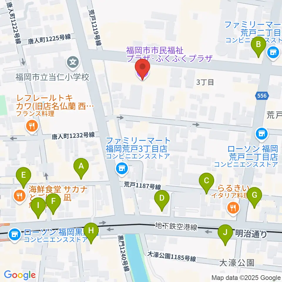 ふくふくプラザ周辺のカフェ一覧地図