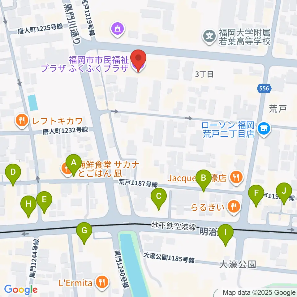 ふくふくプラザ周辺のカフェ一覧地図