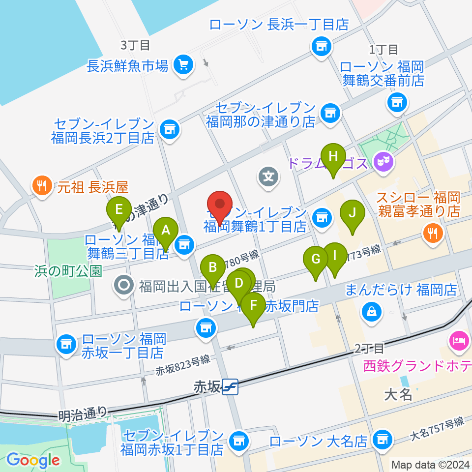 あいれふホール周辺のカフェ一覧地図