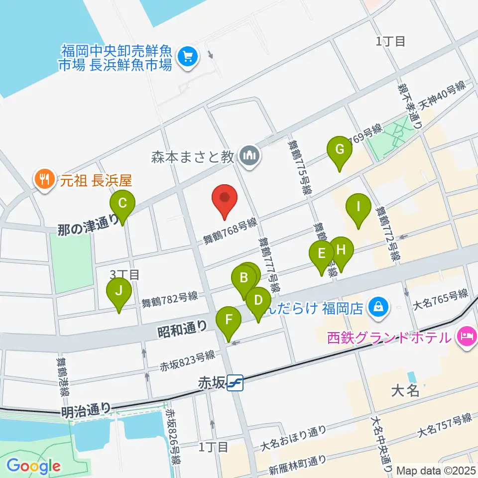 あいれふホール周辺のカフェ一覧地図