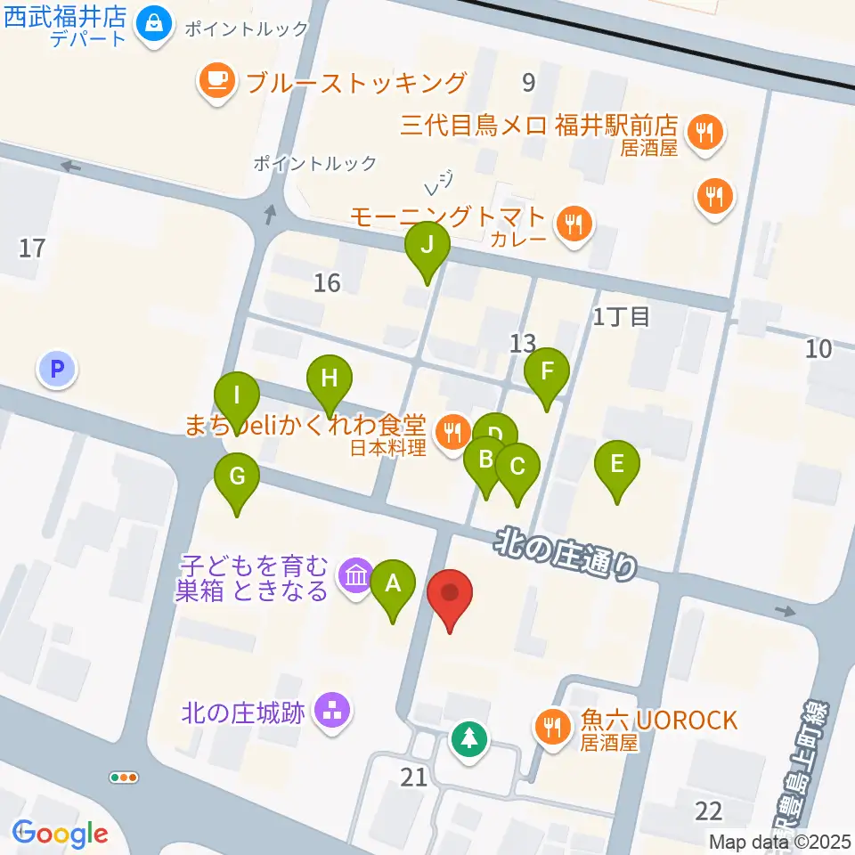 スズキ・メソード福井支部周辺のカフェ一覧地図