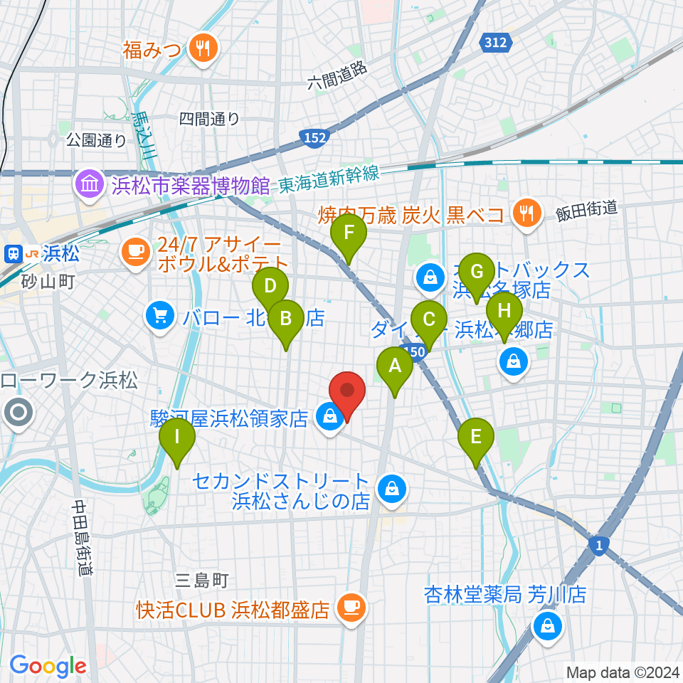 鈴木楽器製作所周辺のカフェ一覧地図