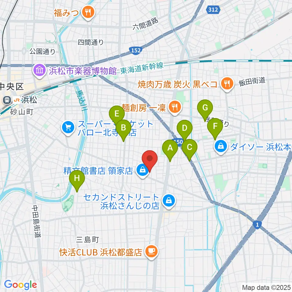 鈴木楽器製作所周辺のカフェ一覧地図