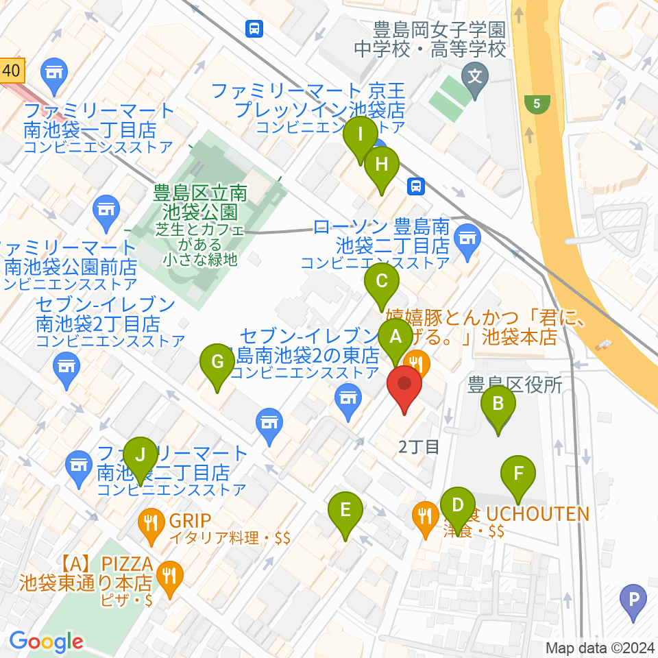 ウインズミュージックスクール周辺のカフェ一覧地図