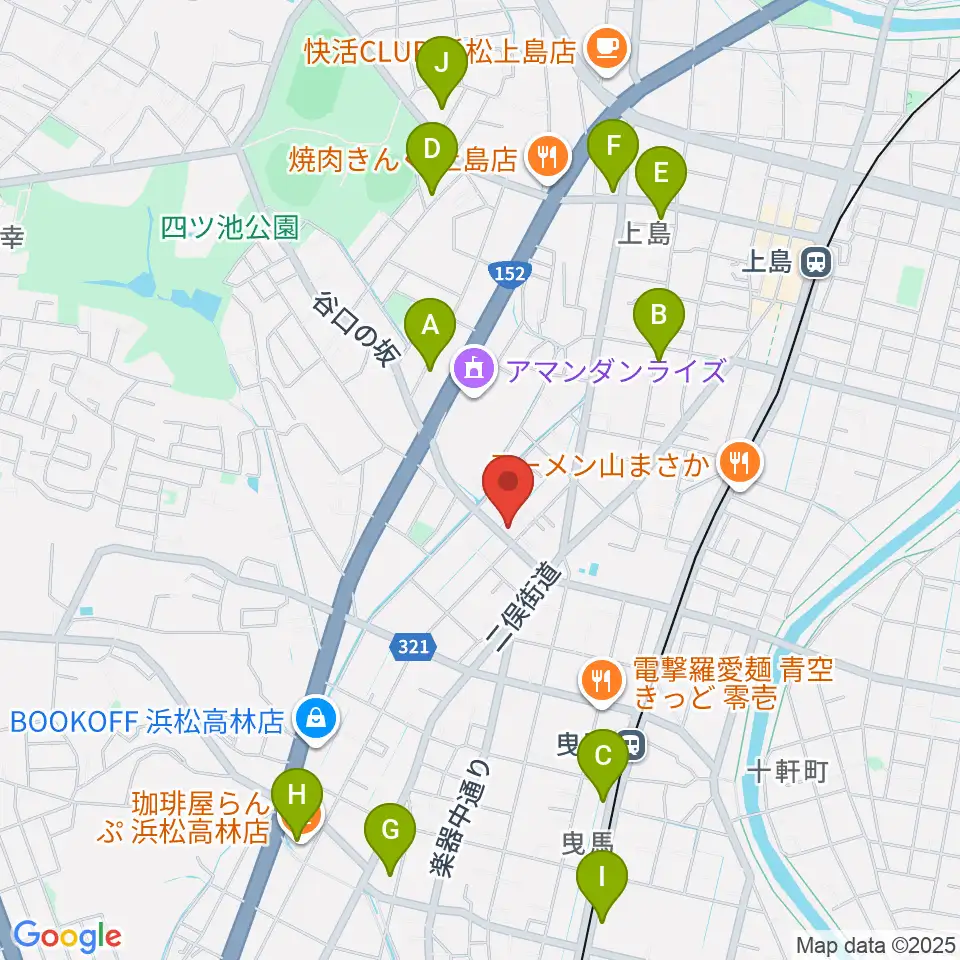 ハーモニカの昭和楽器製造周辺のカフェ一覧地図