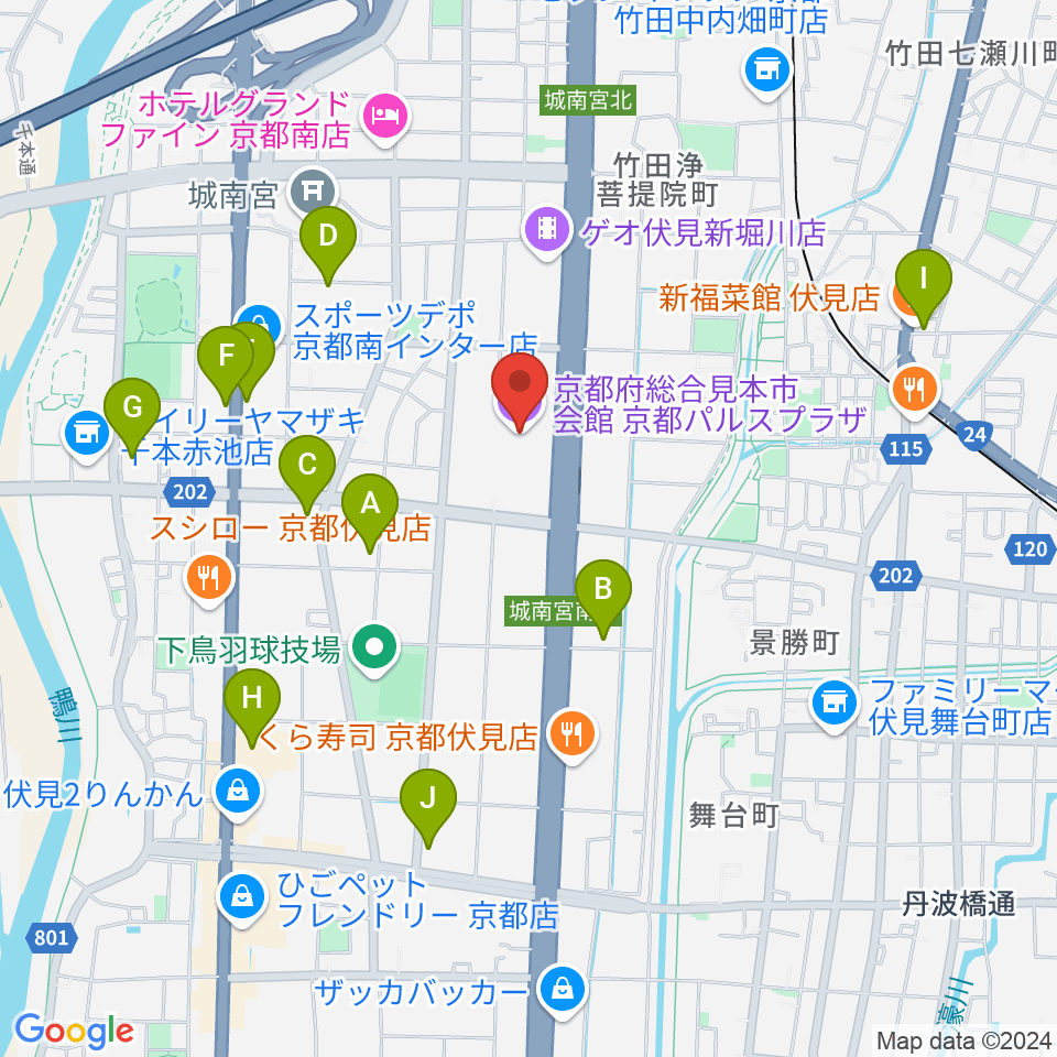 京都パルスプラザ 周辺のカフェ一覧マップ