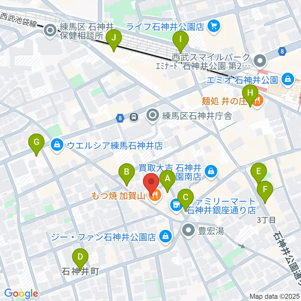 ドットスポットスタジオ周辺のカフェ一覧地図
