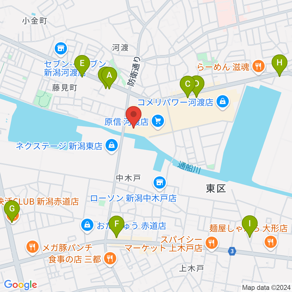 河渡総合センター ヤマハミュージック周辺のカフェ一覧地図