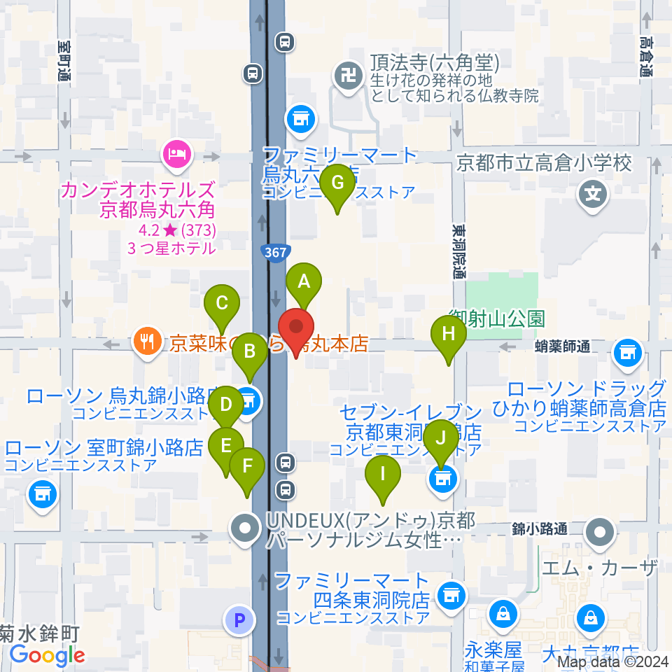 AKKUN’S周辺のカフェ一覧地図