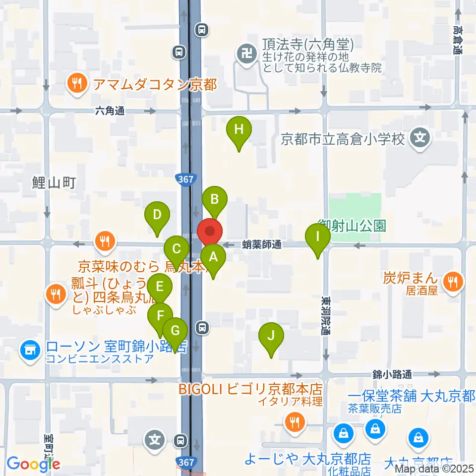 AKKUN’S周辺のカフェ一覧地図