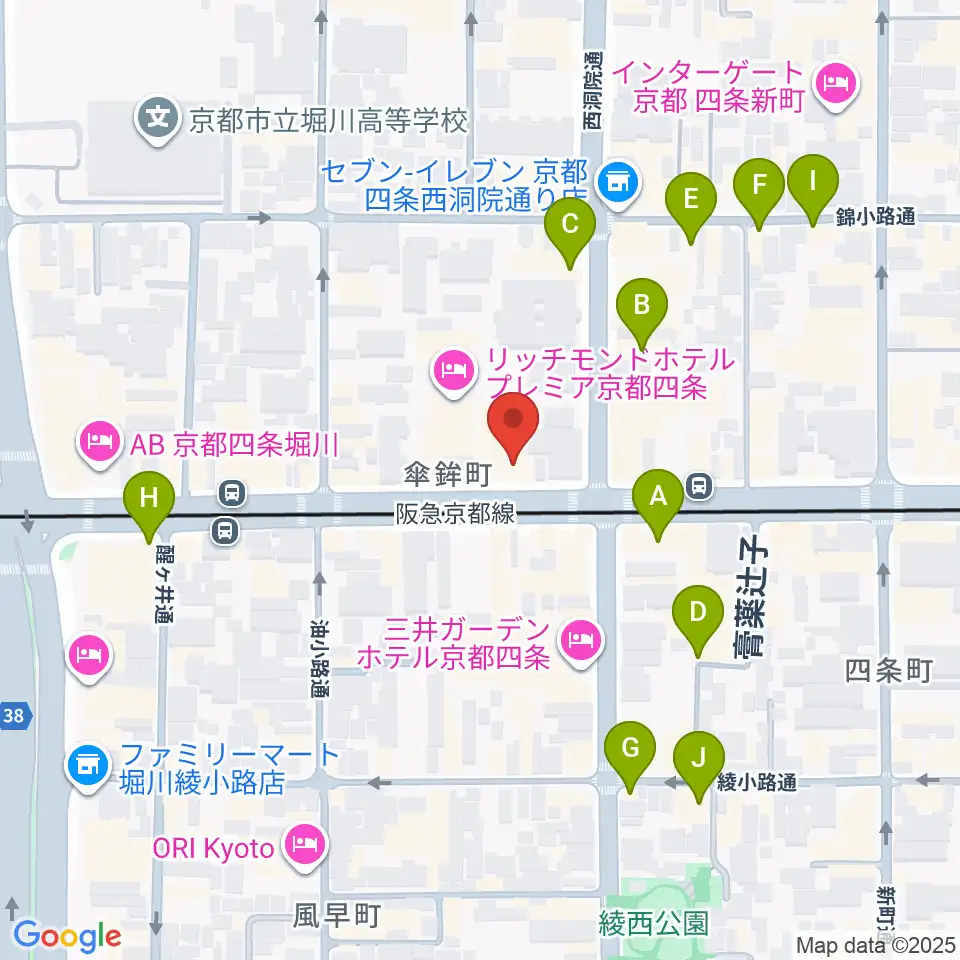 マルコ・ストリングス周辺のカフェ一覧地図