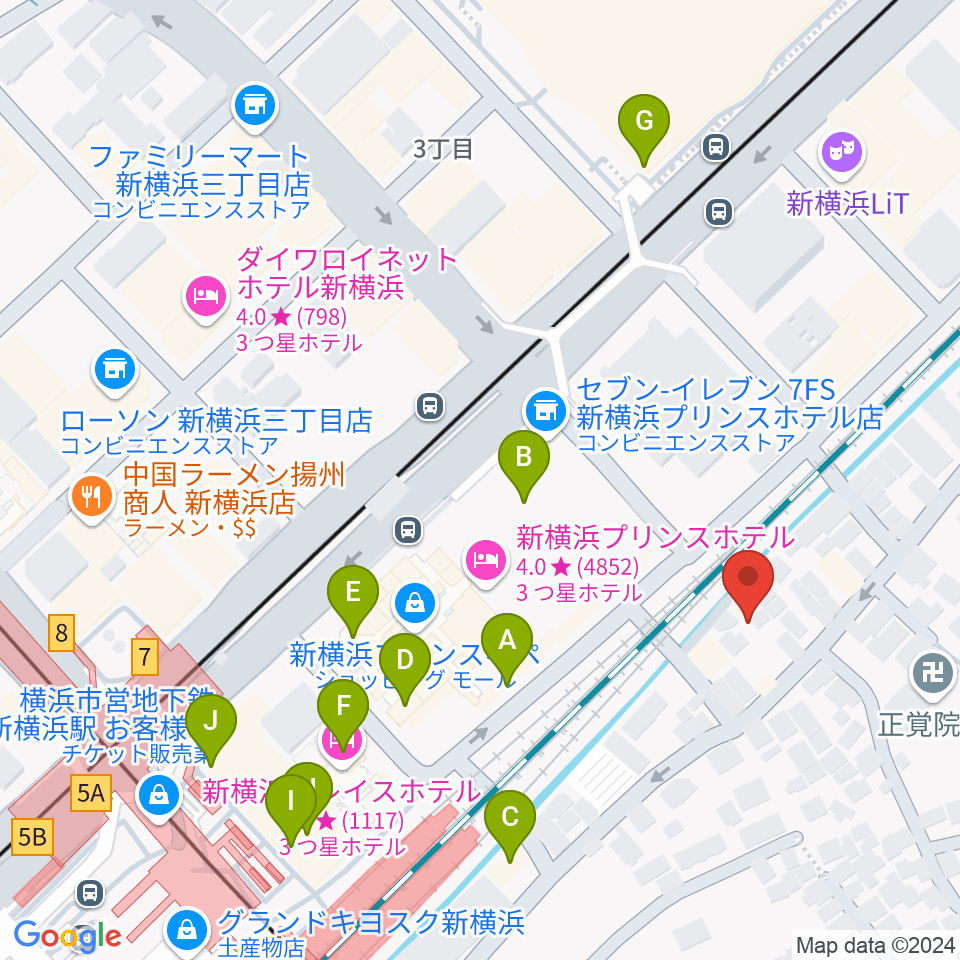 キミノ音楽教室周辺のカフェ一覧地図