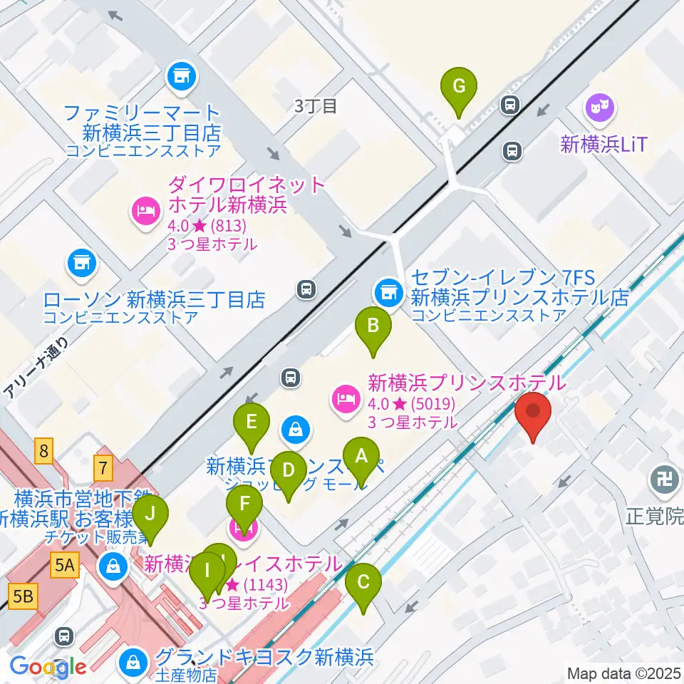 キミノ音楽教室周辺のカフェ一覧地図