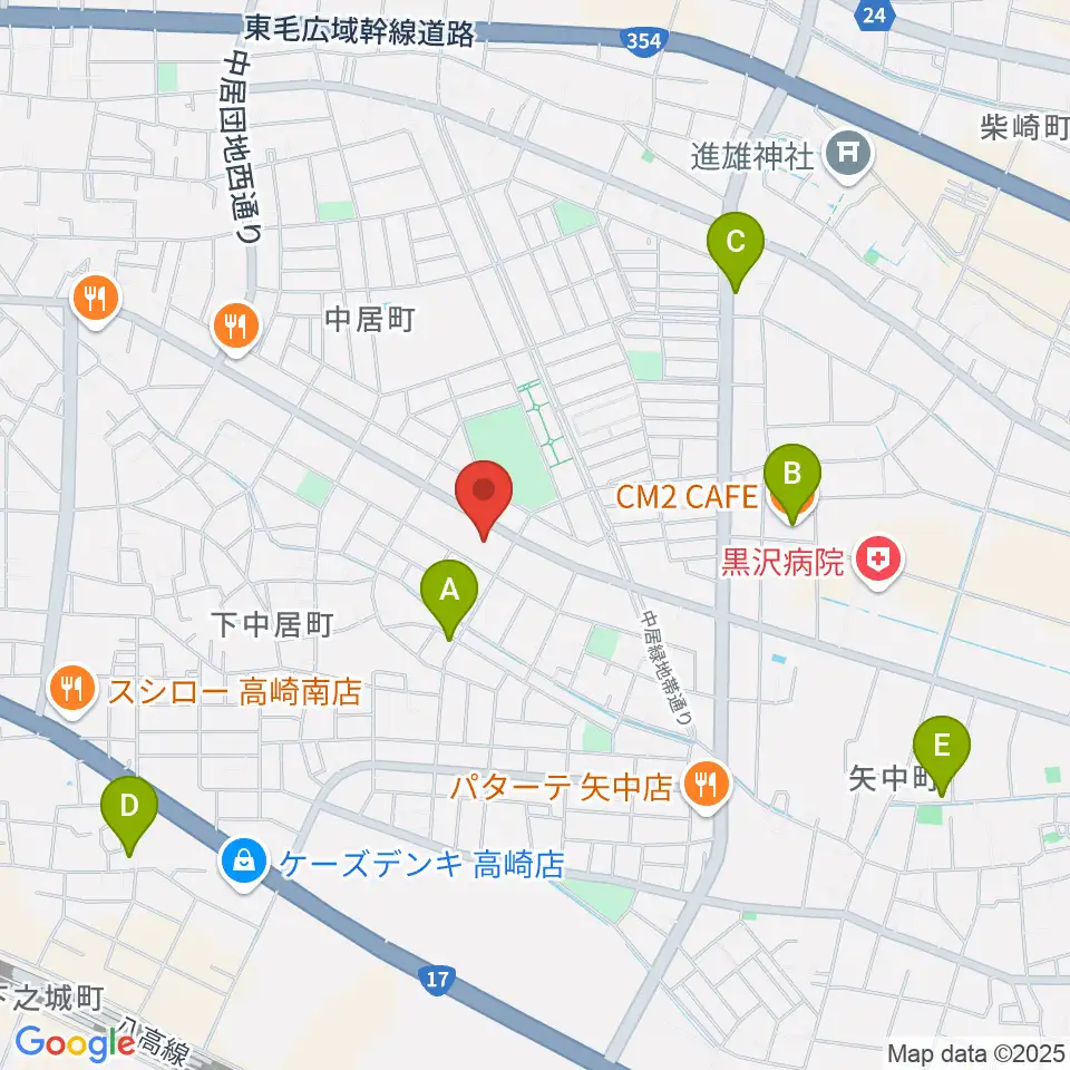 なかい総合センター ヤマハミュージック周辺のカフェ一覧地図