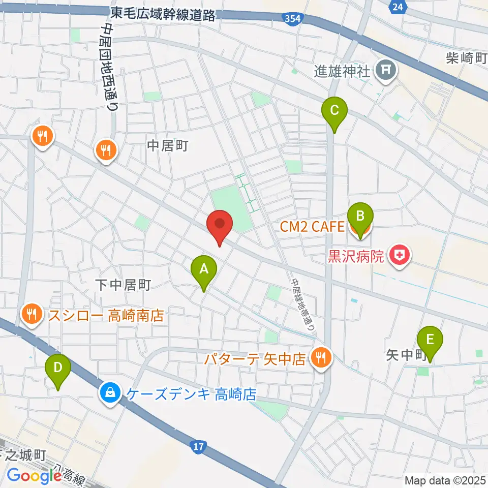 なかい総合センター ヤマハミュージック周辺のカフェ一覧地図